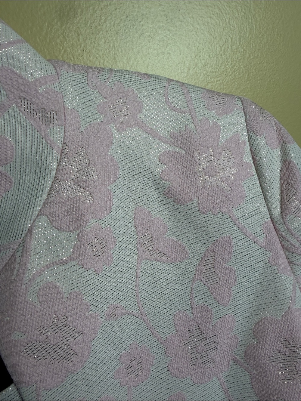 Kasper Two-Piece Dress Suit Size 14 Tutu Pink Metallic Floral Jacquard - Picture 3 of 9